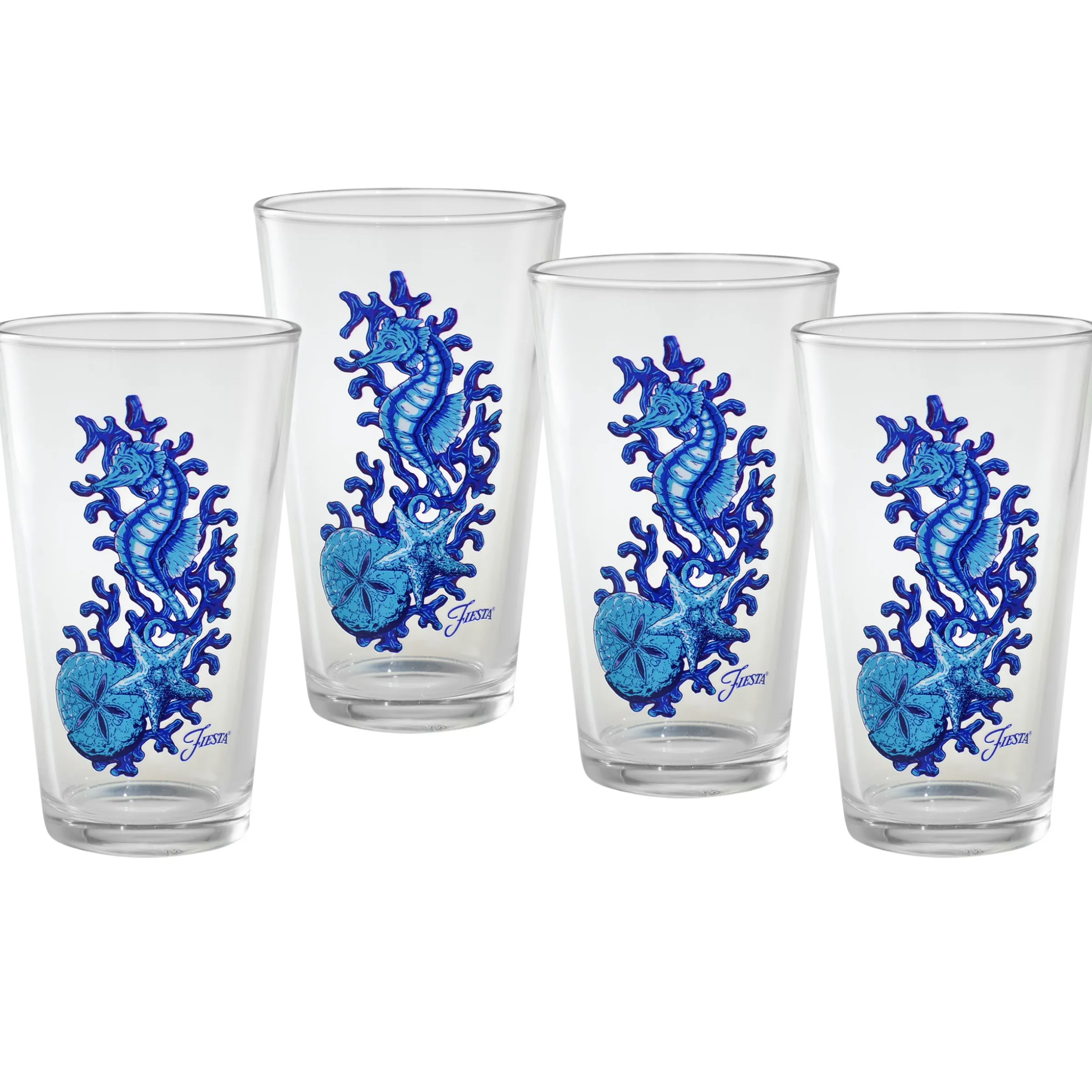 Retired 16 oz. Fiesta® Coastal Seahorse Cooler – Set of 4|Fiesta Factory Direct Sale