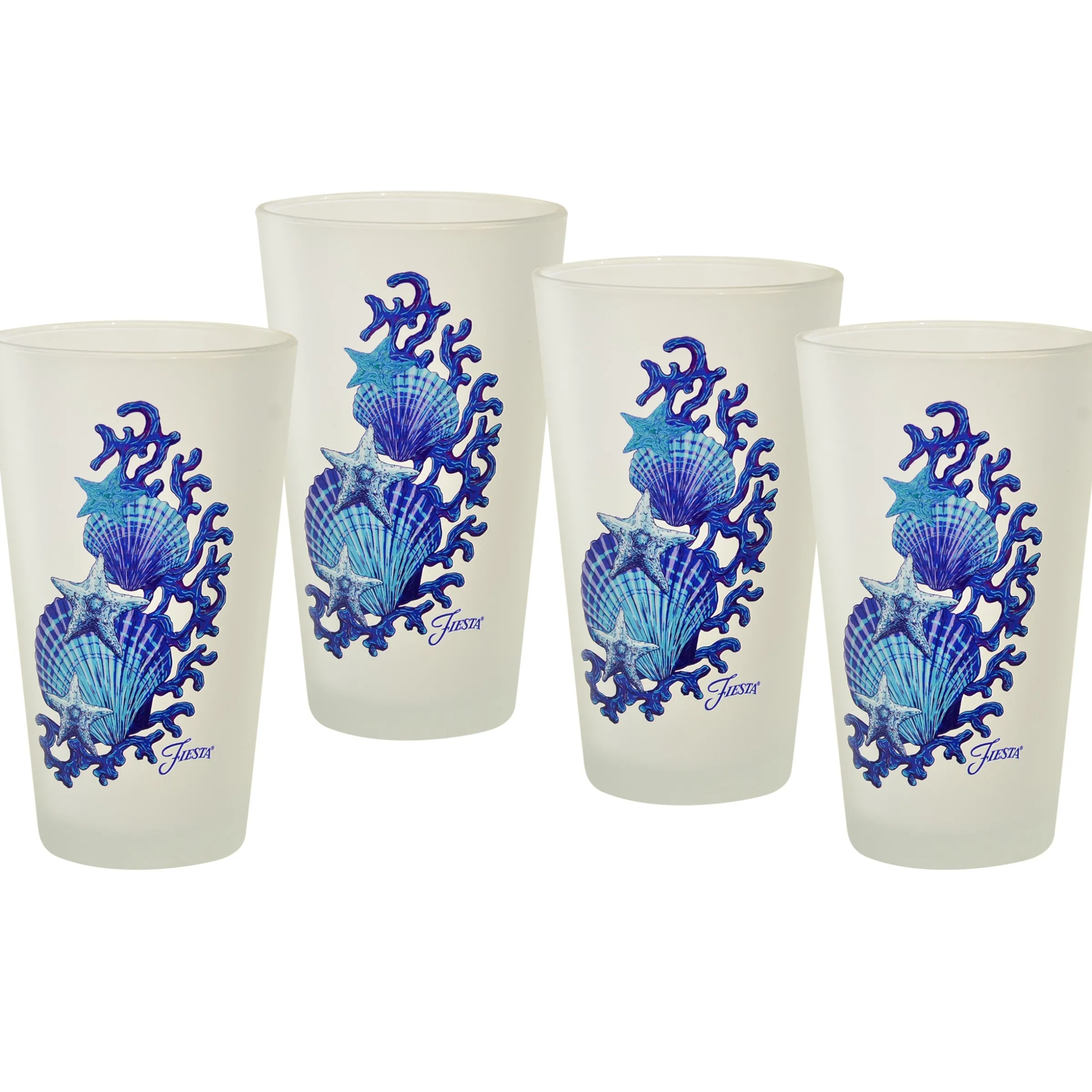 Retired 16 oz. Fiesta® Coastal Frosted Cooler – Set of 4|Fiesta Factory Direct Online
