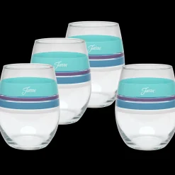 Retired 15 oz. Fiesta® Edgeline Stemless Wine Coastal – Set of 4|Fiesta Factory Direct Outlet
