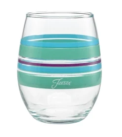 Retired 15 oz. Fiesta® Farmhouse Chic Stripes Stemless Wine – Set of 4|Fiesta Factory Direct Best