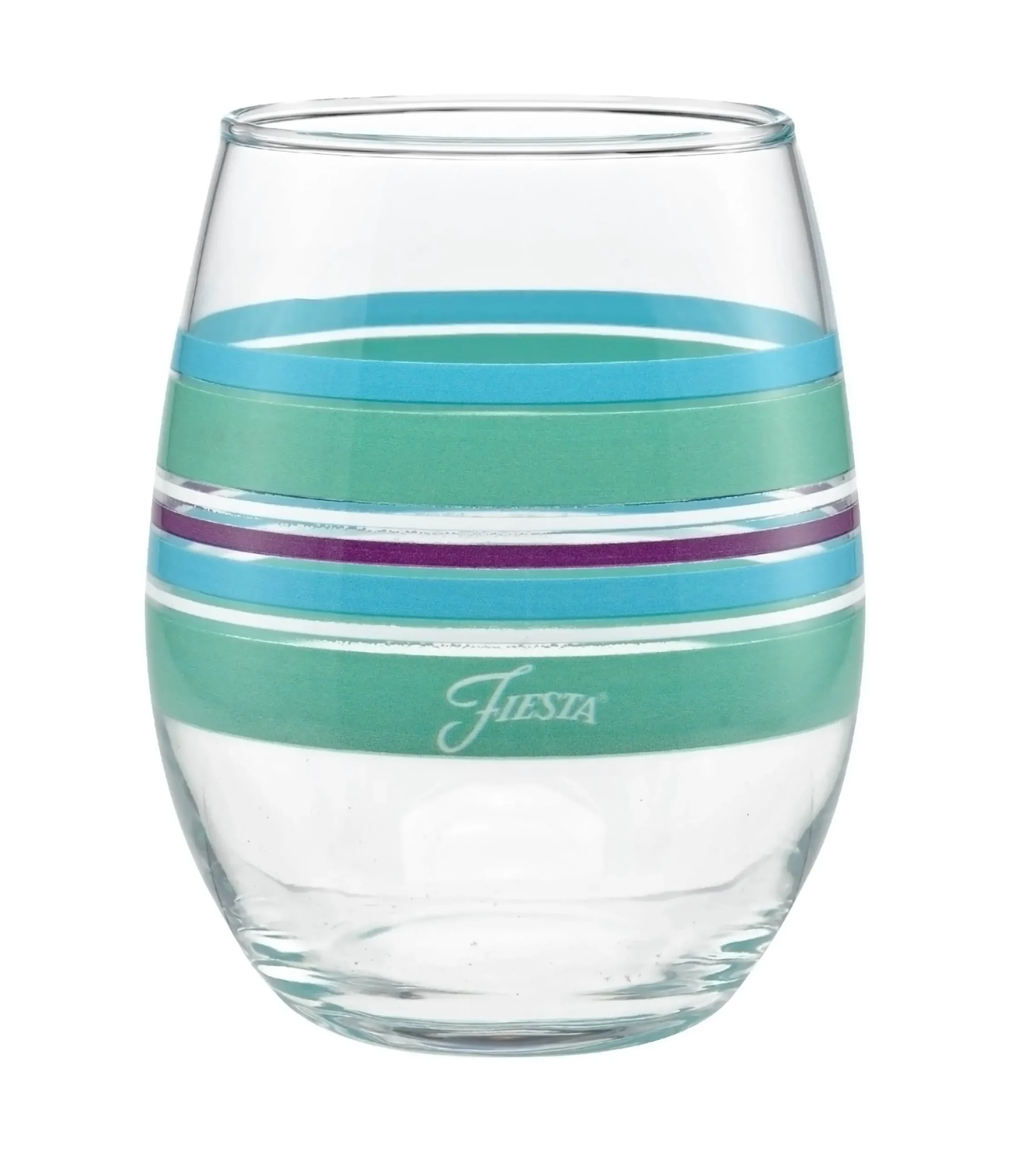 Retired 15 oz. Fiesta® Farmhouse Chic Stripes Stemless Wine – Set of 4|Fiesta Factory Direct Best