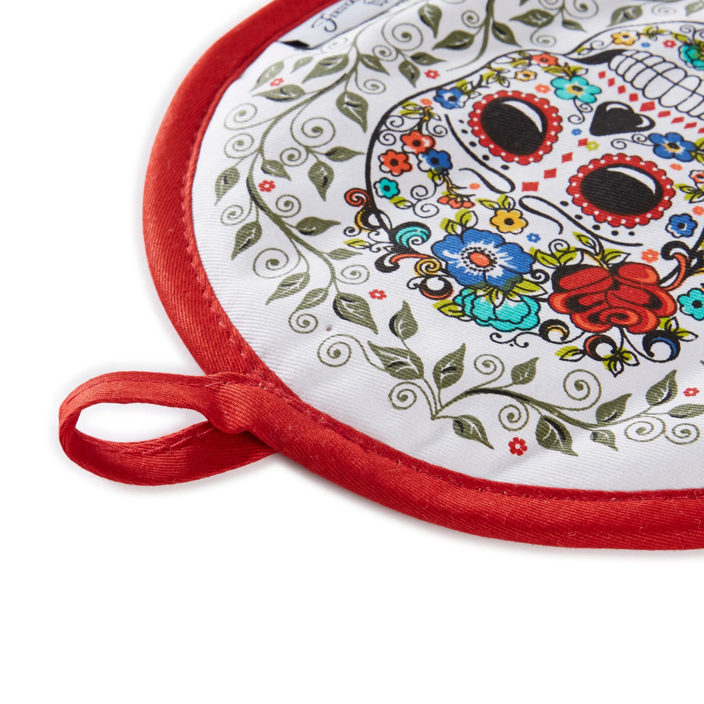 Retired SKULL AND VINE SUGAR Oven Mitt & Pot Holder Set|Fiesta Factory Direct Sale