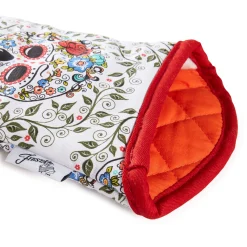 Retired SKULL AND VINE SUGAR Oven Mitt & Pot Holder Set|Fiesta Factory Direct Sale