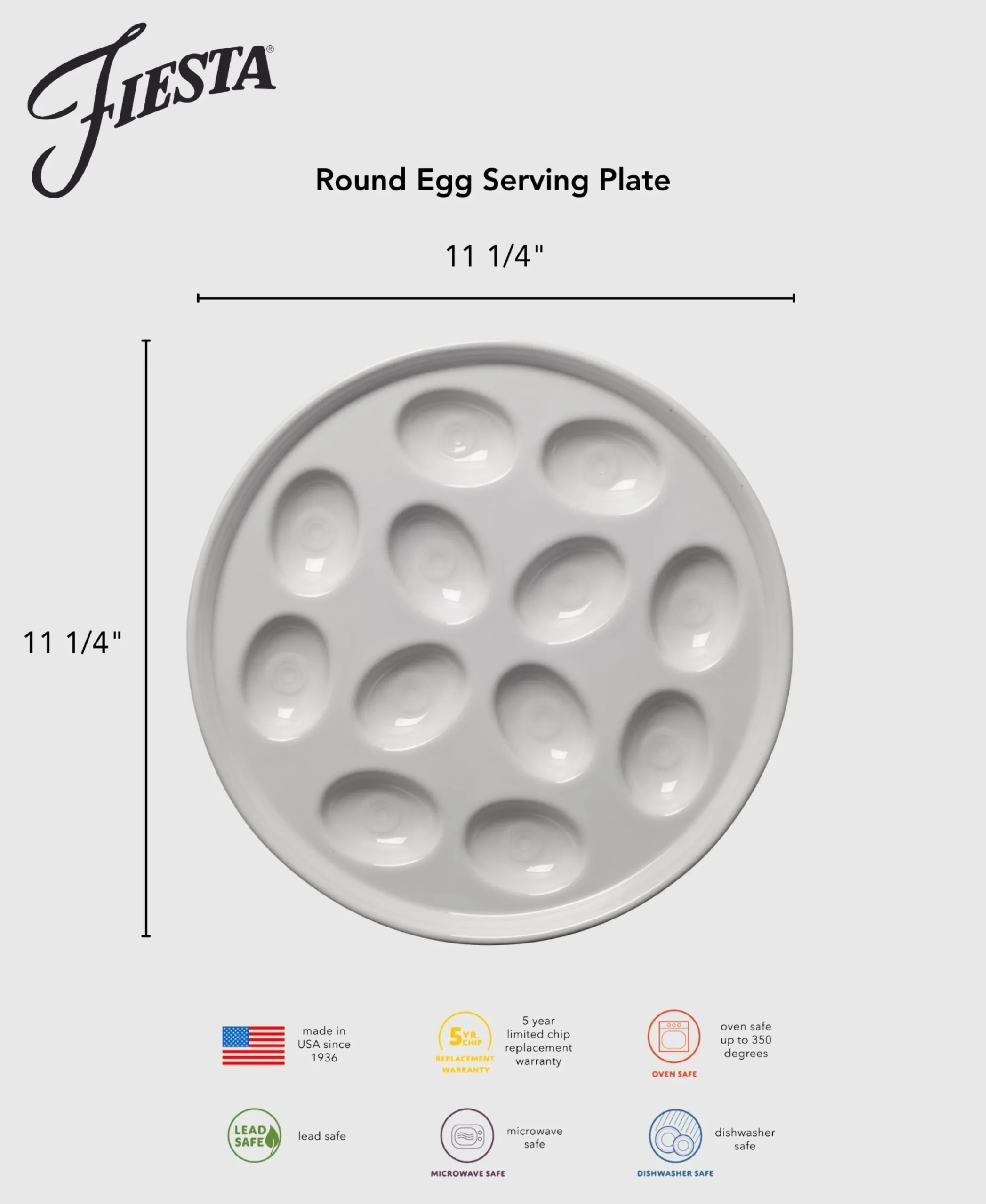 Round Egg Serving Platter 11 1/4 Inch|Fiesta Factory Direct Clearance