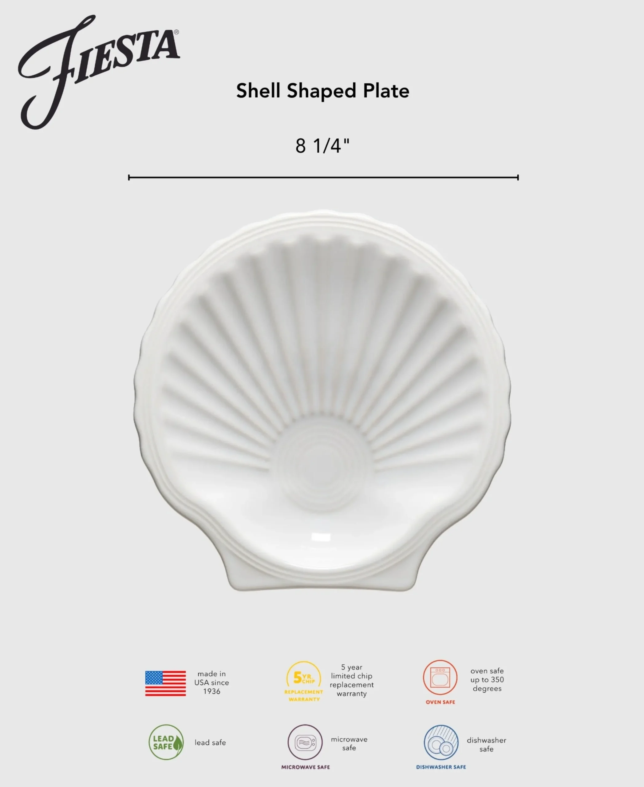Shell Shaped Plate 8 1/4 Inch|Fiesta Factory Direct Sale