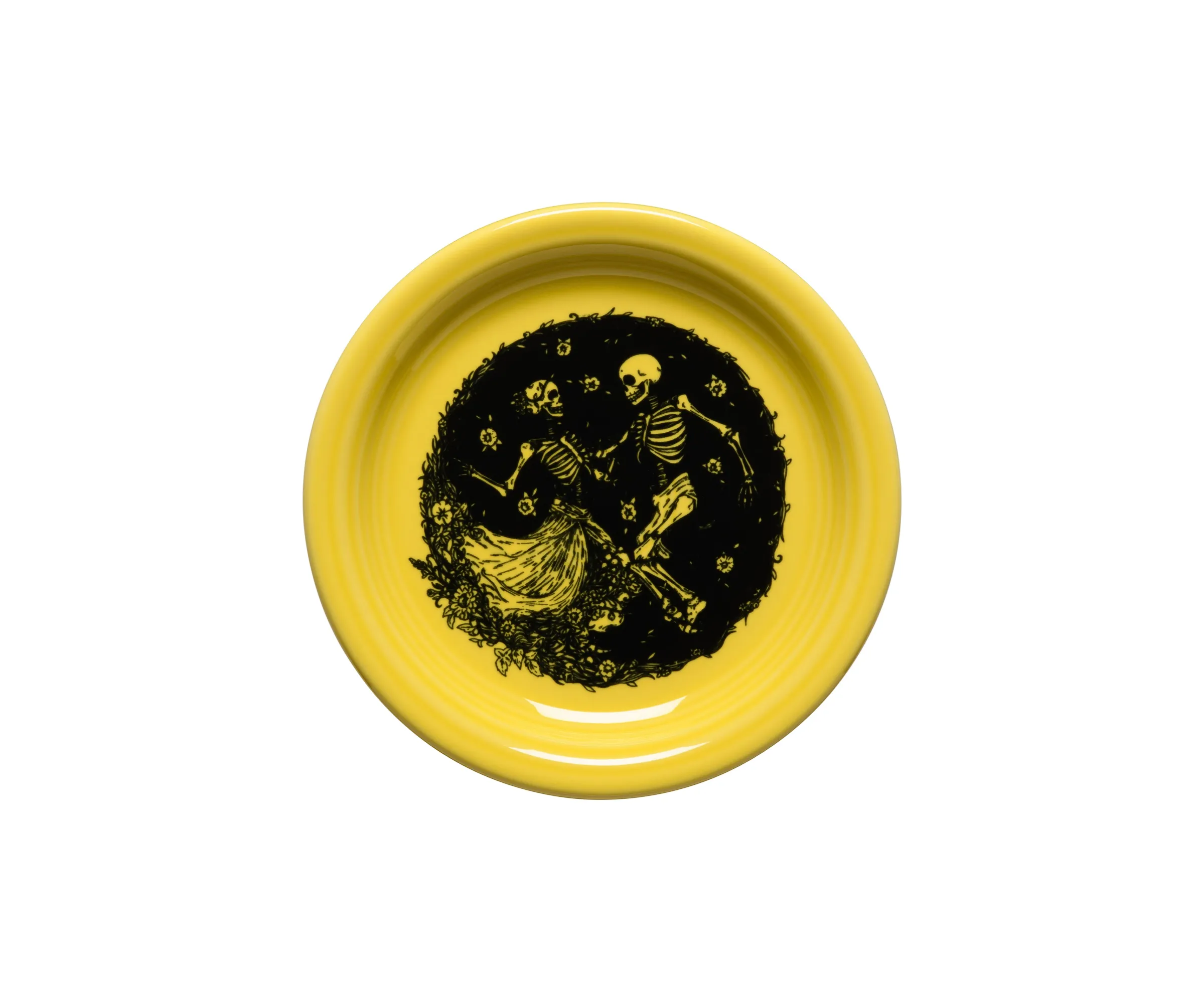 Skeleton Duet Sunflower Bistro Coupe 6 1/4 Inch Appetizer Plate|Fiesta Factory Direct Best