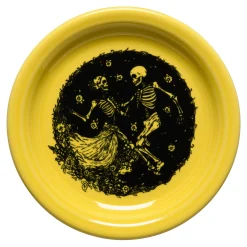Skeleton Duet Sunflower Bistro Coupe 6 1/4 Inch Appetizer Plate|Fiesta Factory Direct Best