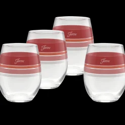 Sunset Horizon 15 oz. Edgeline Stemless Wine Glass Mixed – Set of 4|Fiesta Factory Direct Outlet