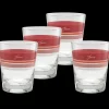Sunset Horizon Edgeline Tapered Double Old Fashion Glass Mixed – Set of 4|Fiesta Factory Direct Sale