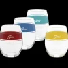 Vibrant 15 oz. Frame Stemless Wine Glass Mixed Color – Set of 4|Fiesta Factory Direct Clearance